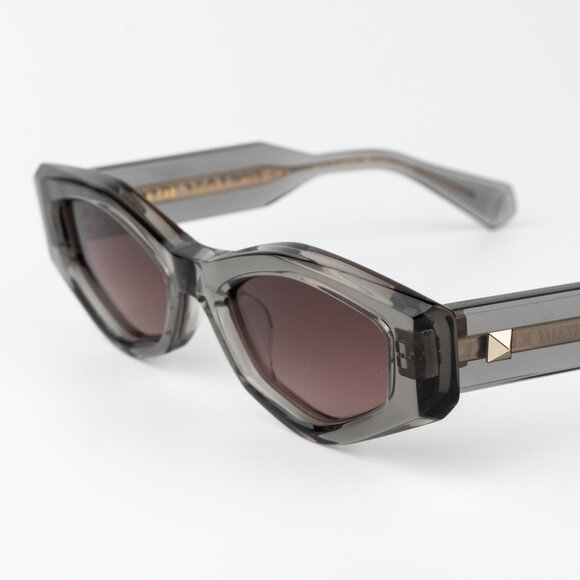 Valentino Women Sunglasses Translucent Grey Rose Irregular V - TRE VLS-101C-51 - Picture 7 of 14